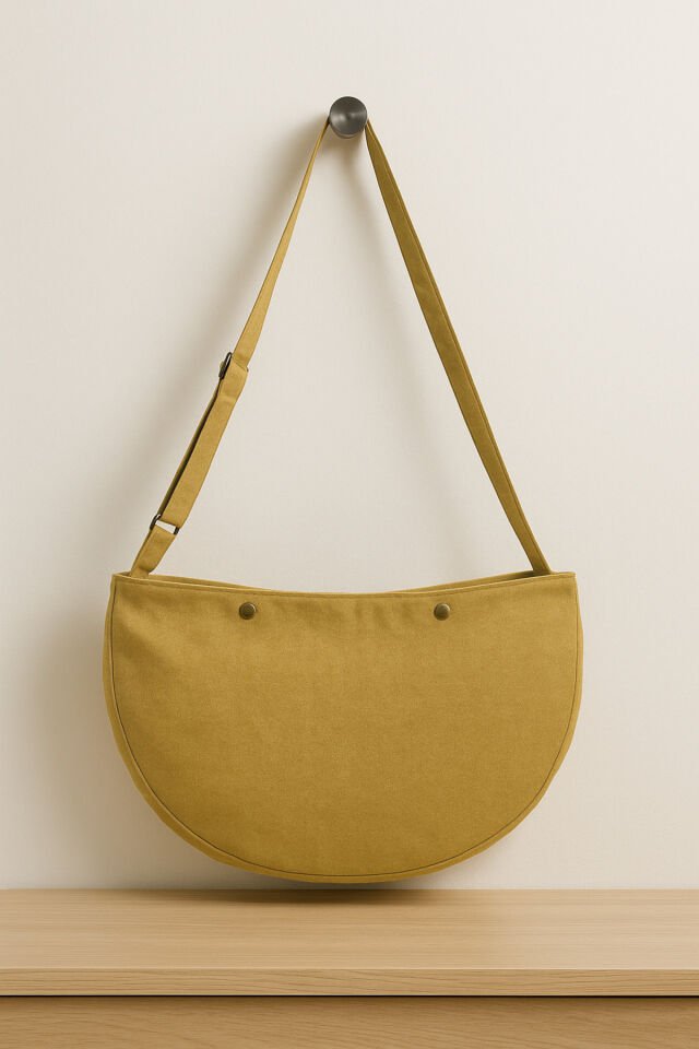 Pars Hurkel XL Omuz Çantası 44x28cm Kanvas Dokuma Kumaş Çift Katlı İç Cepli Geniş Hacimli Çanta Hardal