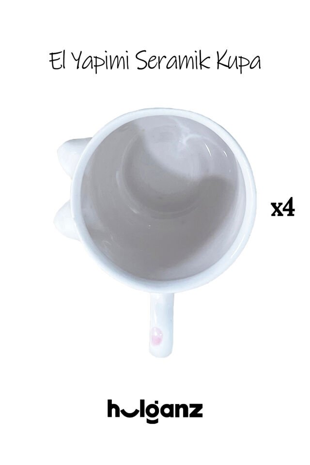 El Yapımı Seramik Kupa Kadın Memeli / Göğüslü Çay Kahve Fincanı Mug Bardak 4 Adet Kupa