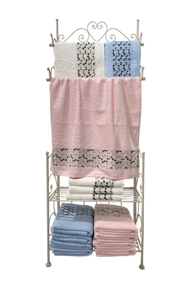 3 Adet Bambu Pamuk El Yüz Baş Havlusu 50x100cm 50x103 - Pembe 3 Adet