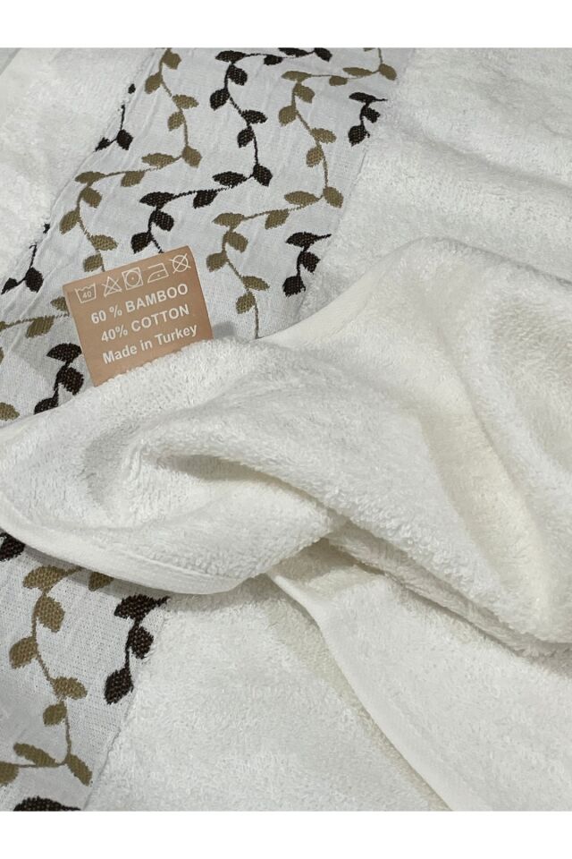 3 Adet Bambu Pamuk El Yüz Baş Havlusu 50x100cm 50x103 - Krem 3 Adet