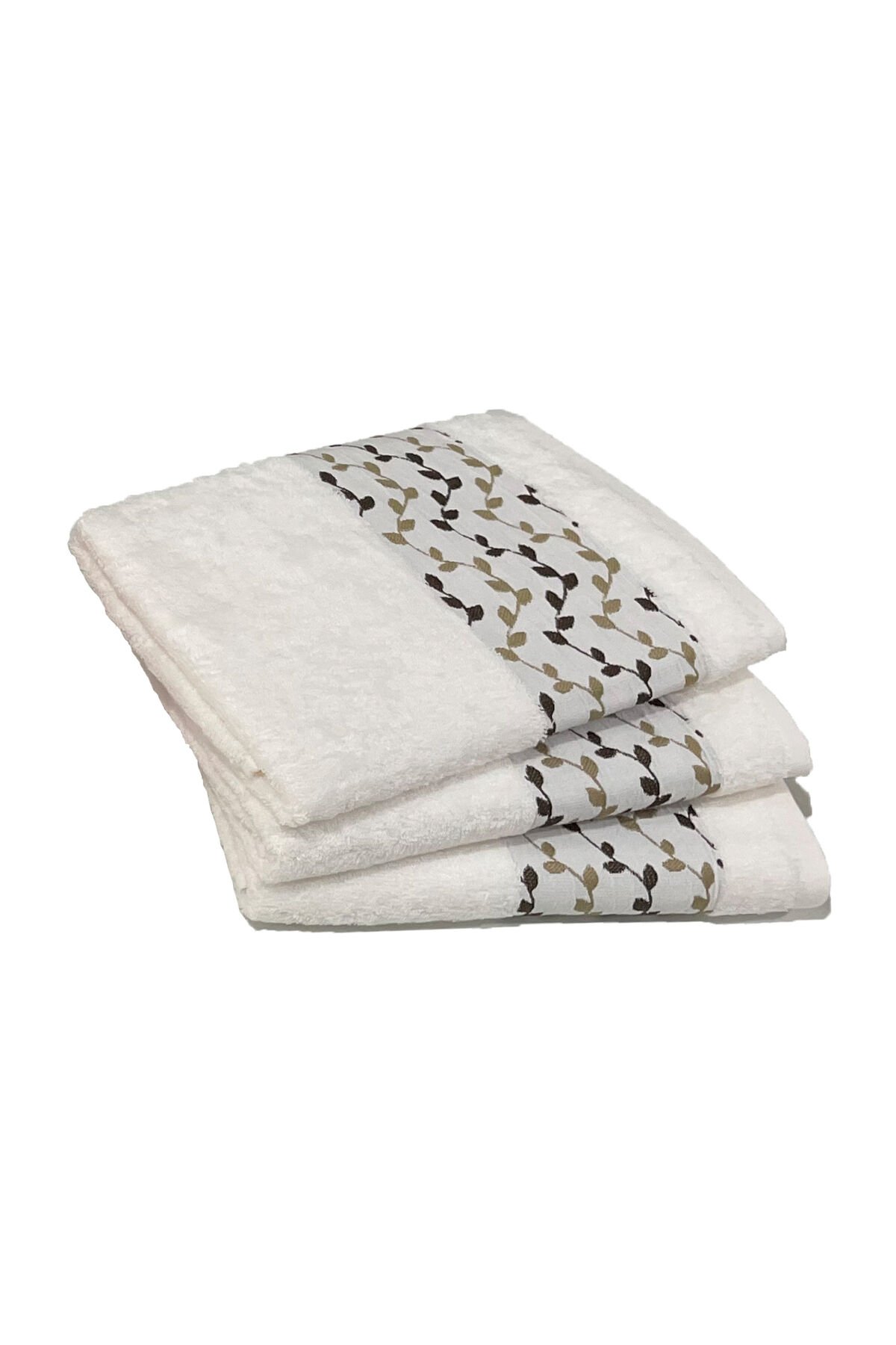 3 Adet Bambu Pamuk El Yüz Baş Havlusu 50x100cm 50x103 - Krem 3 Adet