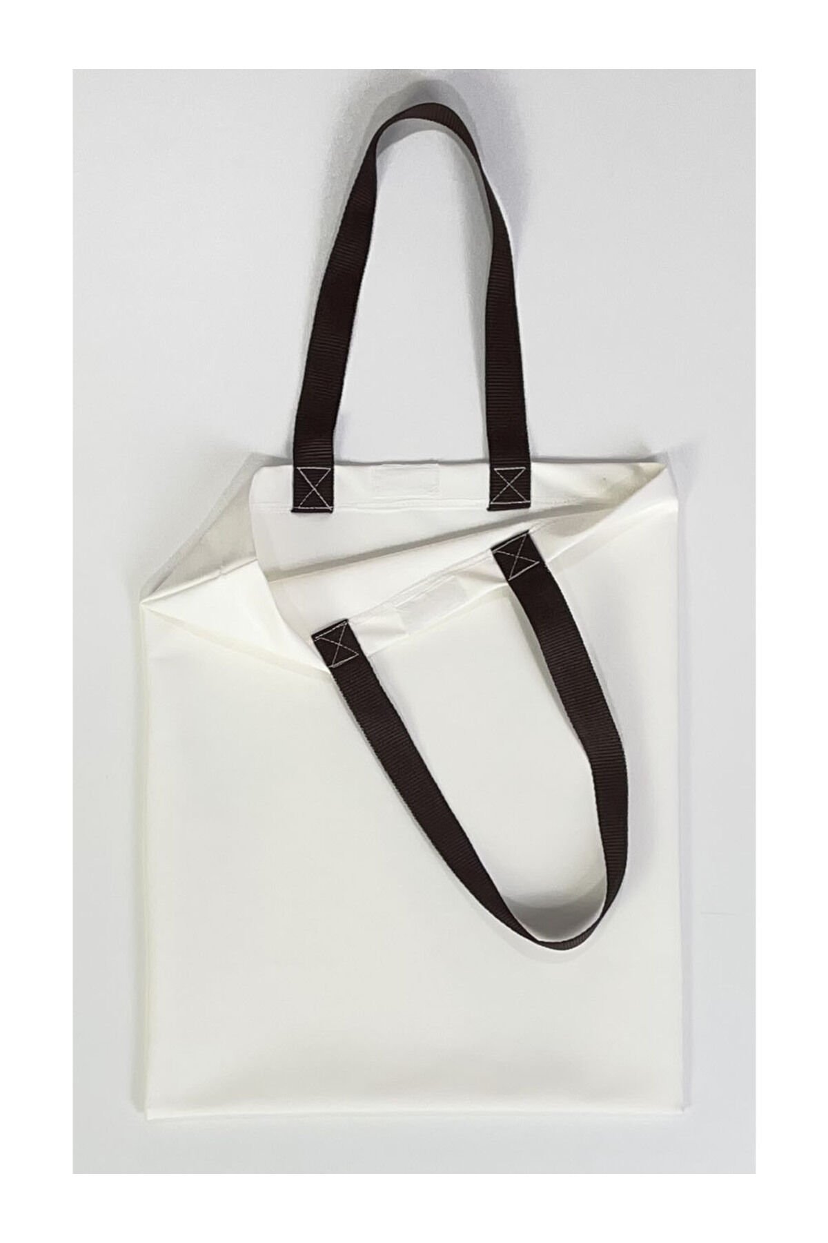 Tote Bag Bez Çanta  Kedi Ressam Kahverengi Saplı Baskılı 33x40cm Ekru