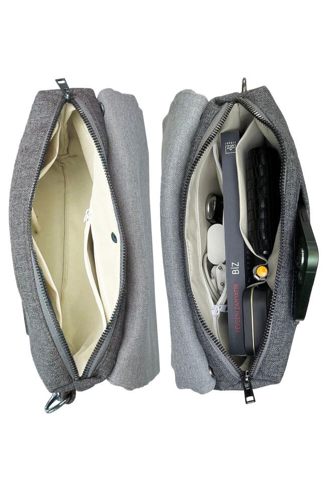 Kanvas Dokuma 26x18cm Omuz Çantası Baskılı Postacı Tipi Çapraz Çanta Su itici 7 Bölmeli DJ