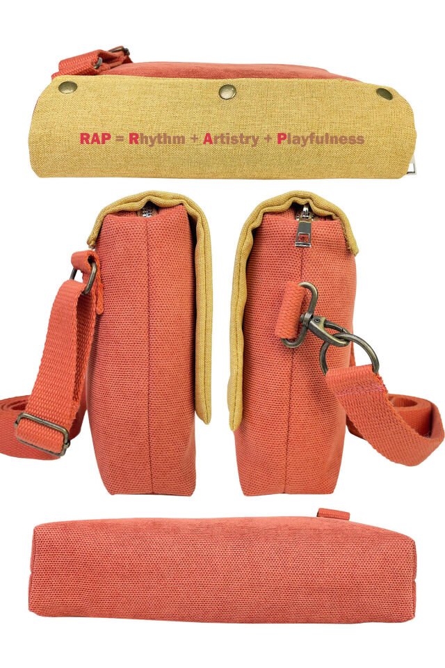 Kanvas Dokuma 26x18cm Omuz Çantası Baskılı Postacı Tipi Çapraz Çanta Su itici 7 Bölmeli Kopek