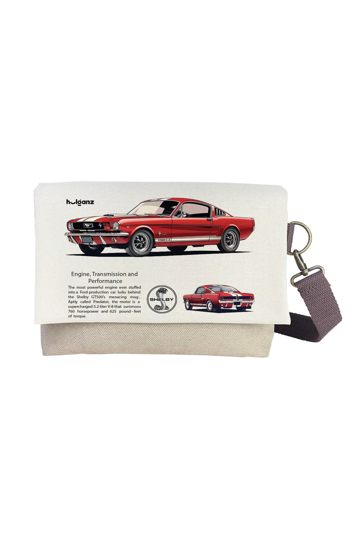 Kanvas Dokuma 26x18cm Omuz Çantası Baskılı Postacı Tipi Çapraz Çanta Su itici 7 Bölmeli Classic Cars