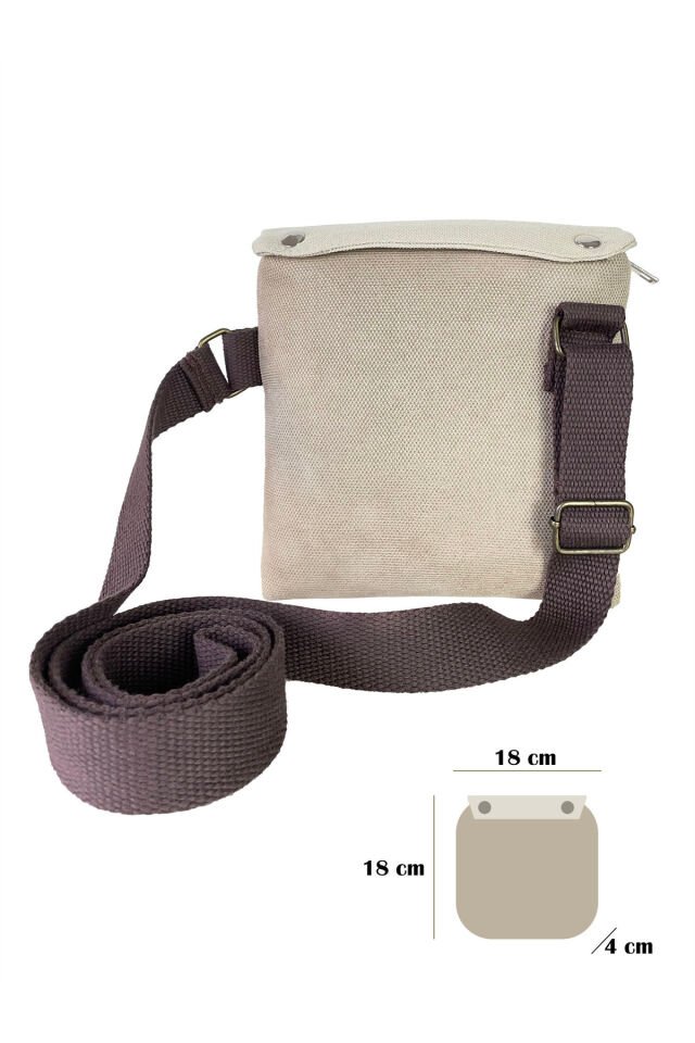 Kanvas Dokuma Postacı Çantası Baskılı Omuz Tipi Çapraz Çanta Su itici 5 Bölmeli 18x18cm Ahçı