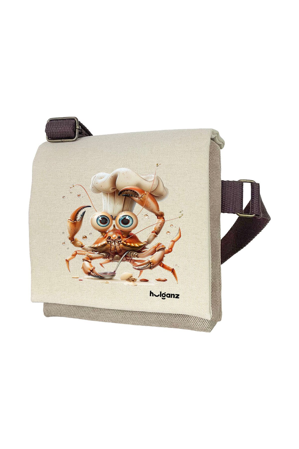 Kanvas Dokuma Postacı Çantası Baskılı Omuz Tipi Çapraz Çanta Su itici 5 Bölmeli 18x18cm Ahçı