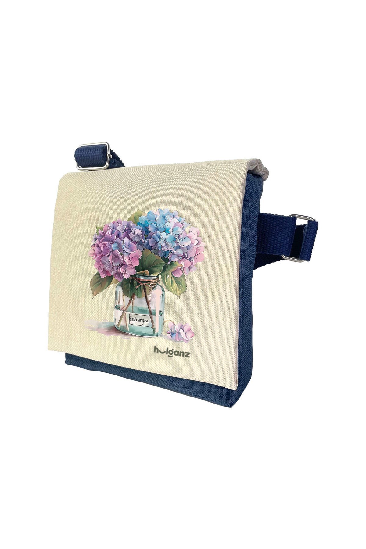 Kanvas Dokuma Postacı Çantası Baskılı Omuz Tipi Çapraz Çanta Su itici 5 Bölmeli 18x18cm Ortanca