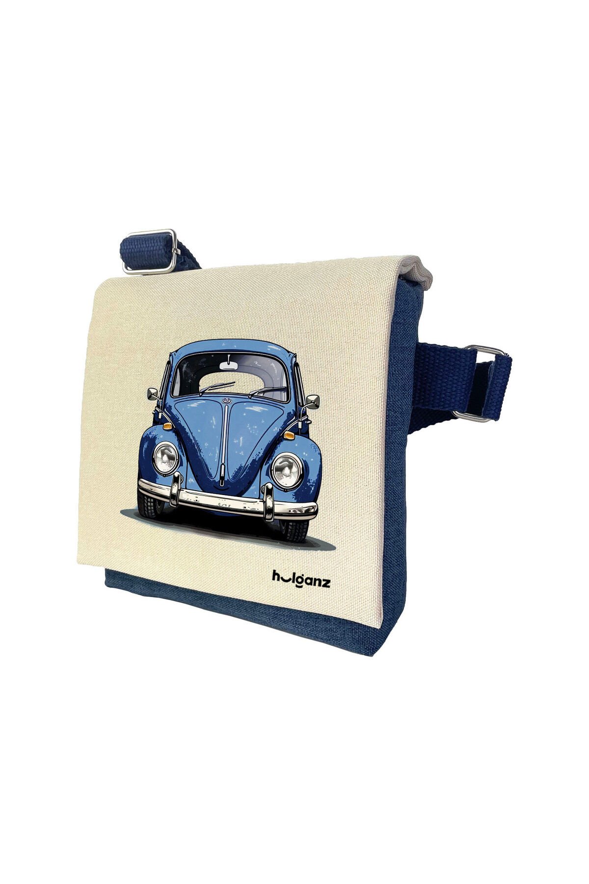Kanvas Dokuma Postacı Çantası Baskılı Omuz Tipi Çapraz Çanta Su itici 5 Bölmeli 18x18cm Classic Cars