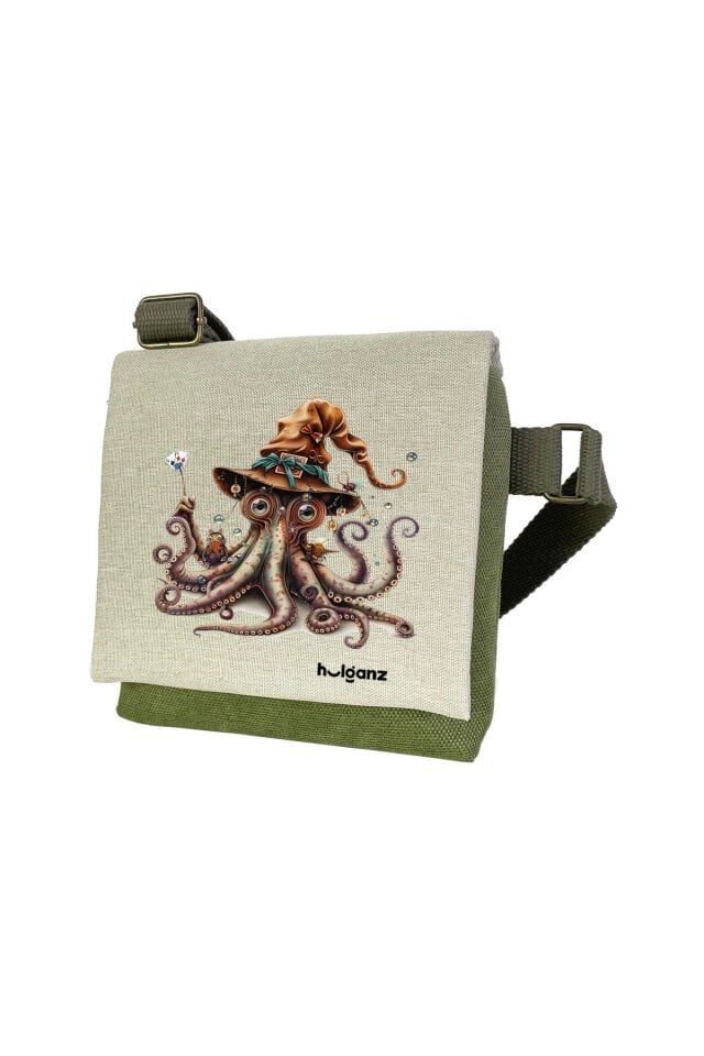 Kanvas Dokuma Postacı Çantası Baskılı Omuz Tipi Çapraz Çanta Su itici 5 Bölmeli 18x18cm Sihirbaz