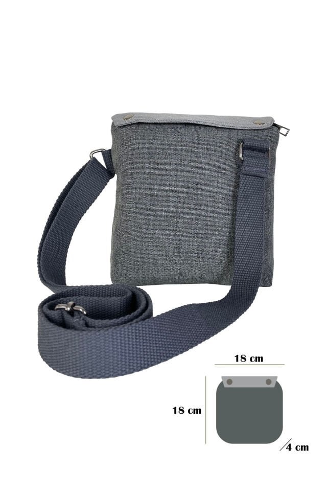 Kanvas Dokuma Postacı Çantası Baskılı Omuz Tipi Çapraz Çanta Su itici 5 Bölmeli 18x18cm Kurukafa