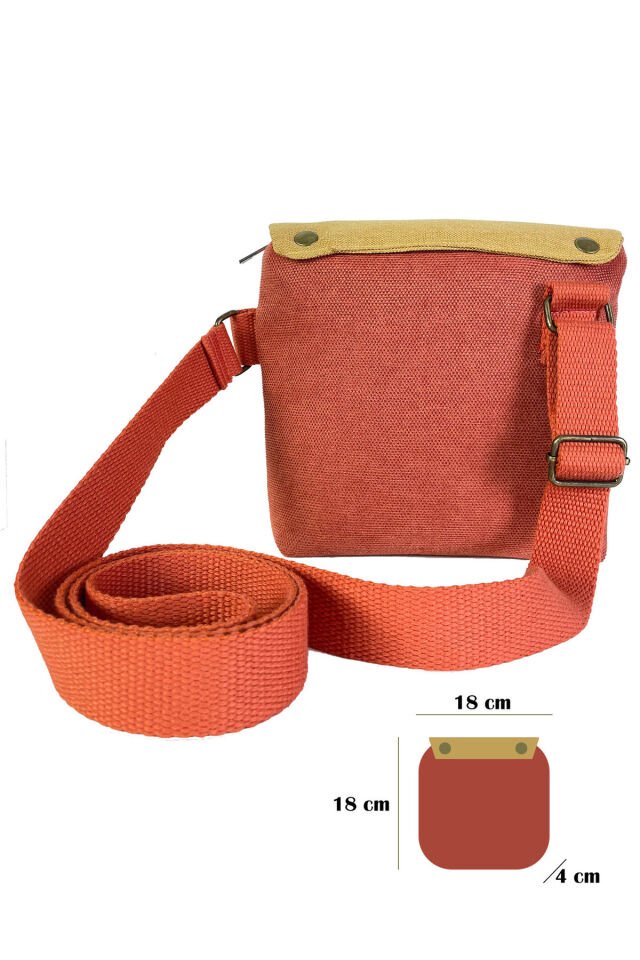 Kanvas Dokuma Postacı Çantası Baskılı Omuz Tipi Çapraz Çanta Su itici 5 Bölmeli 18x18cm Kedi Tablo