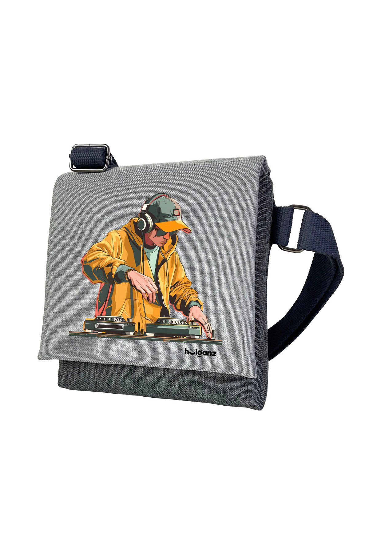 Kanvas Dokuma Postacı Çantası Baskılı Omuz Tipi Çapraz Çanta Su itici 5 Bölmeli 18x18cm DJ