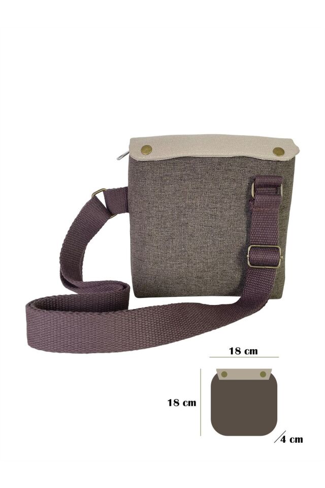 Kanvas Dokuma Postacı Çantası Baskılı Omuz Tipi Çapraz Çanta Su itici 5 Bölmeli 18x18cm Barista