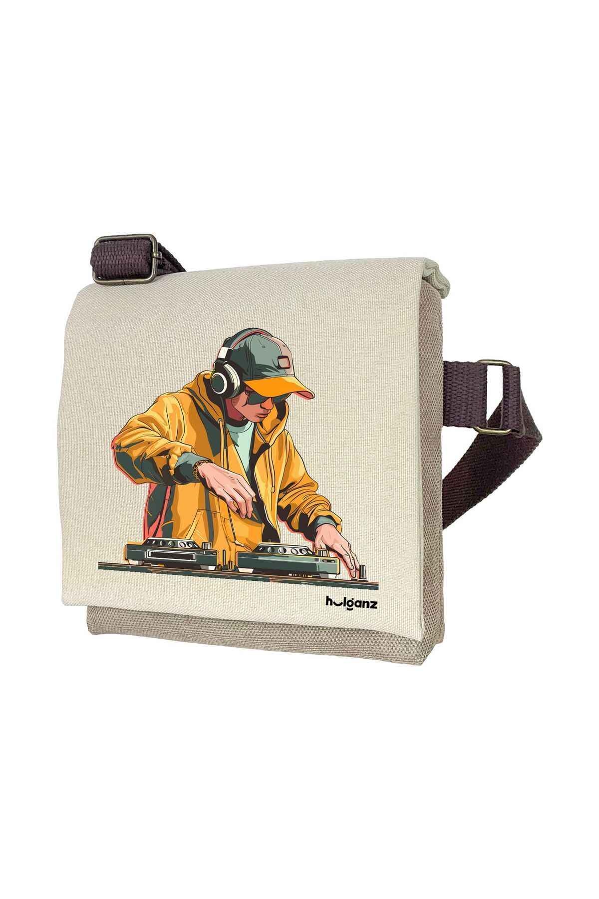 Kanvas Dokuma Postacı Çantası Baskılı Omuz Tipi Çapraz Çanta Su itici 5 Bölmeli 18x18cm DJ