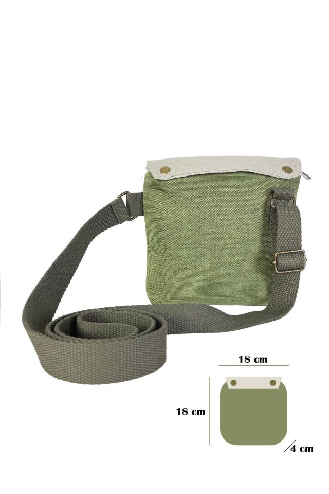 Kanvas Dokuma Postacı Çantası Baskılı Omuz Tipi Çapraz Çanta Su itici 5 Bölmeli 18x18cm Barista