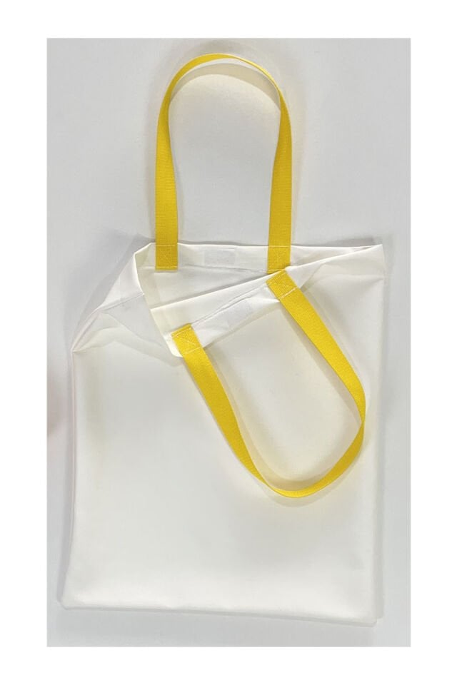 Tote Bag Bez Çanta  İp Yumağı Sarı Saplı Baskılı 33x40cm