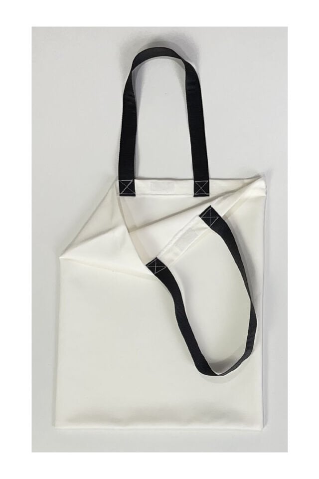 Tote Bag Bez Çanta  Kurukafa Siyah Saplı Baskılı 33x40cm