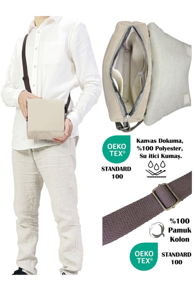 Kanvas Dokuma Postacı Çantası Baskılı Omuz Tipi Çapraz Çanta Su itici 5 Bölmeli 18x18cm Fil