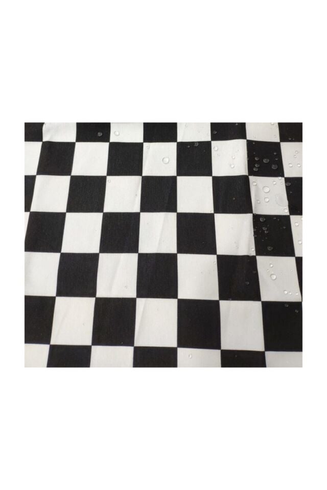 Uzun Mutfak Önlüğü Bone, Ve Tutaç /leke Tutmaz Ve Su Itici Siyah Beyaz Dama Önlük Seti